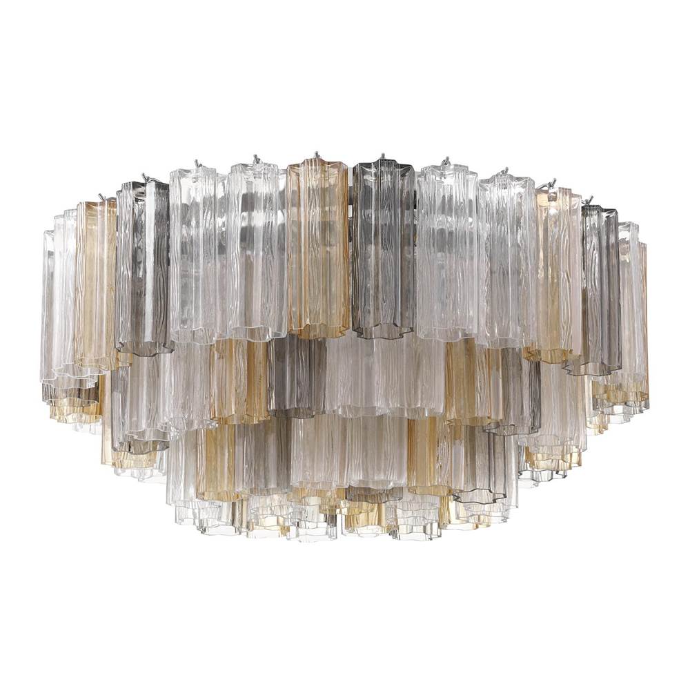 Crystorama Addis 16 Light Aged Brass Flush Mount