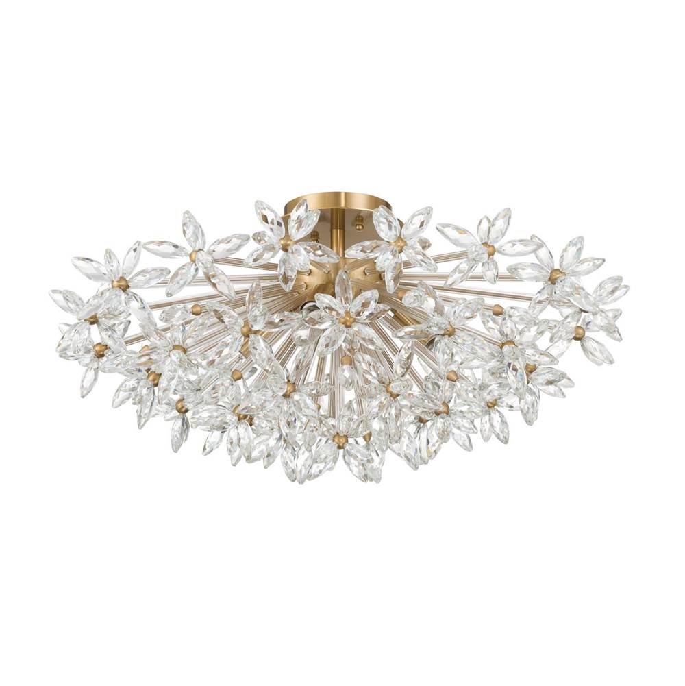 Crystorama Adley 25.25'' Aged Brass Semi Flush Mount