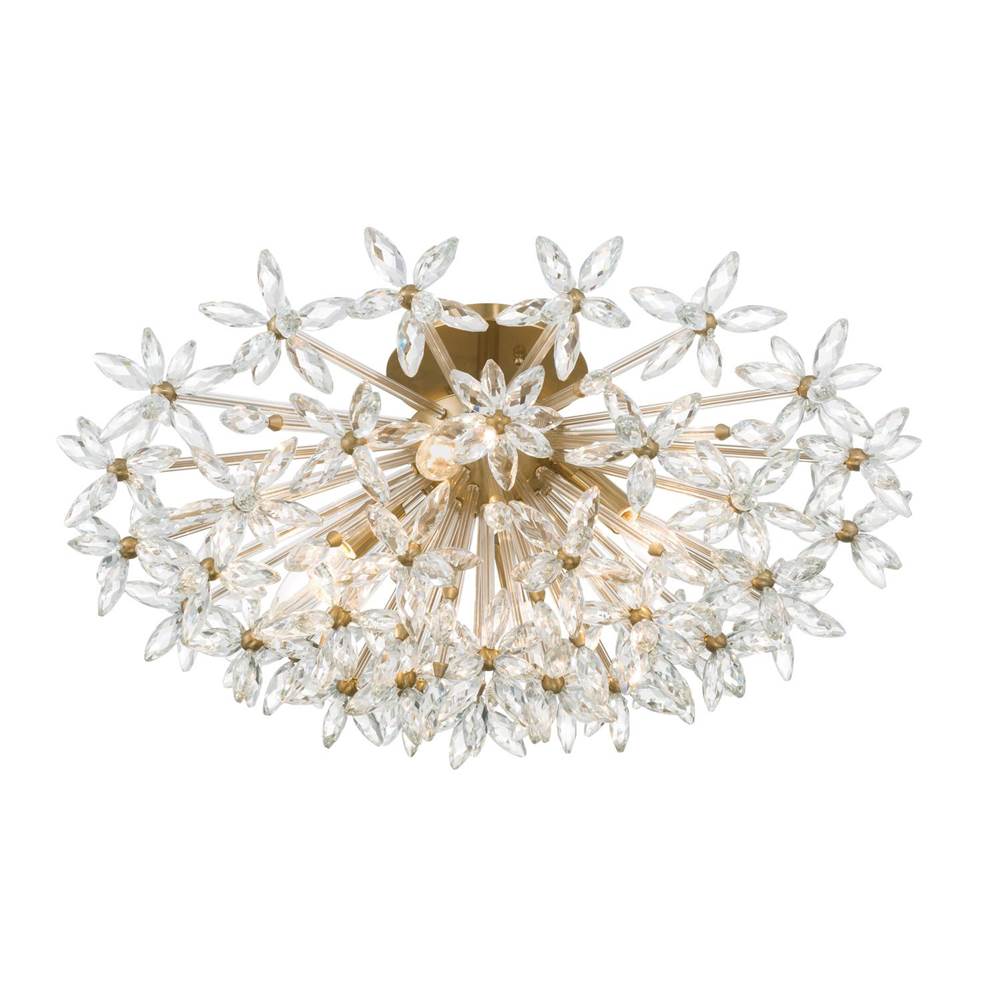 Crystorama ADL-500-AG-CL Aged Brass Adley 25.25'' Aged Brass Semi Flush Mount Image 8