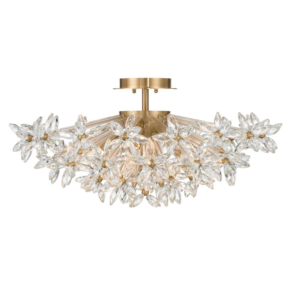 Crystorama ADL-500-AG-CL Aged Brass Adley 25.25'' Aged Brass Semi Flush Mount Image 7