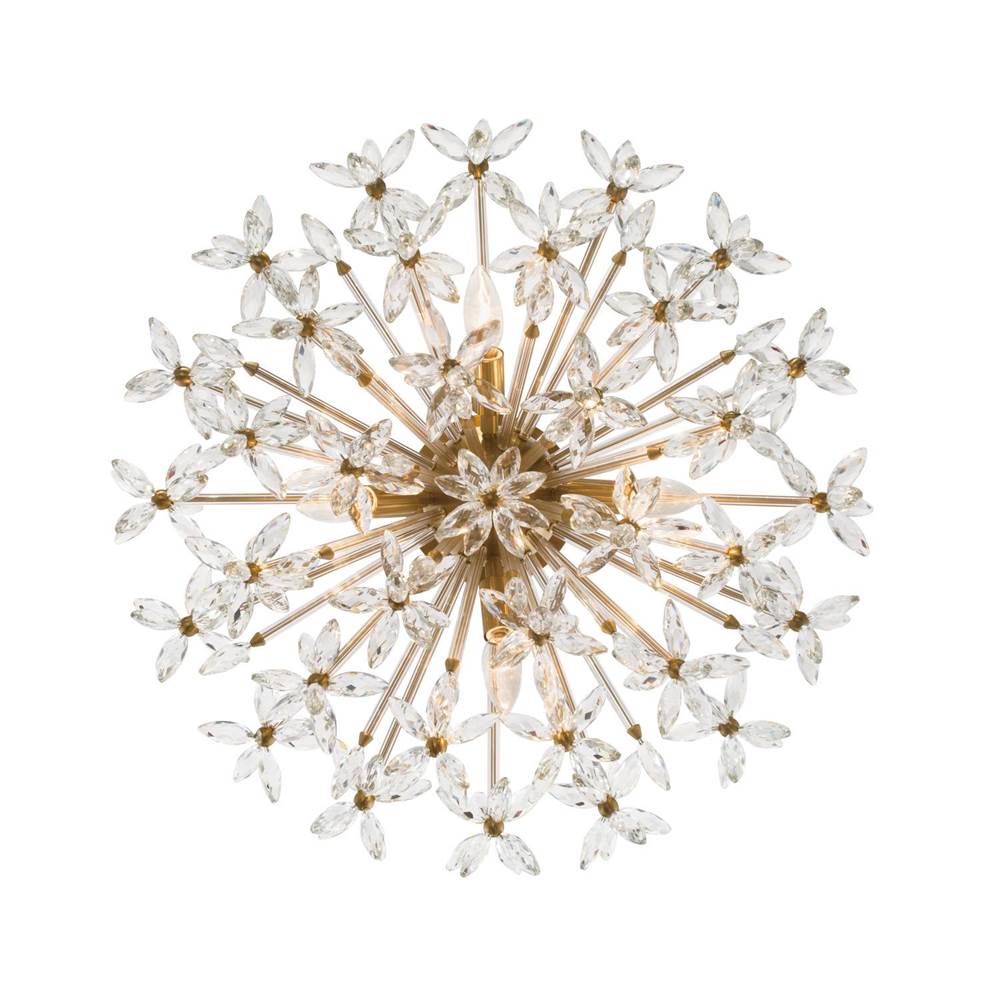 Crystorama ADL-500-AG-CL Aged Brass Adley 25.25'' Aged Brass Semi Flush Mount Image 6