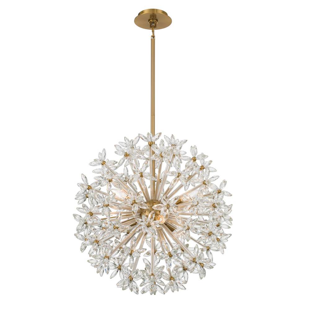 Crystorama ADL-506-AG-CL Aged Brass Adley 23.75'' Aged Brass Chandelier Image 1