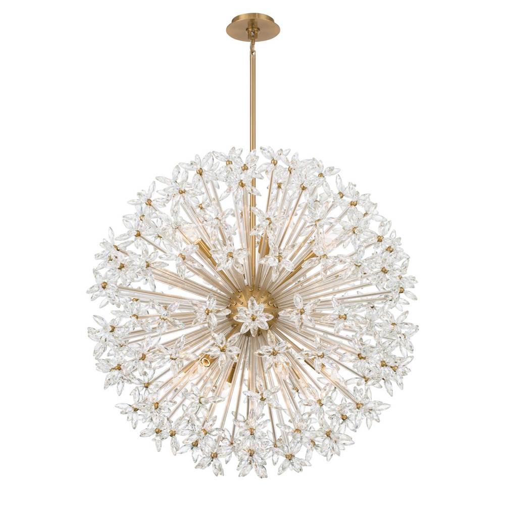 Crystorama ADL-512-AG-CL Aged Brass Adley 34'' Aged Brass Chandelier Image 1
