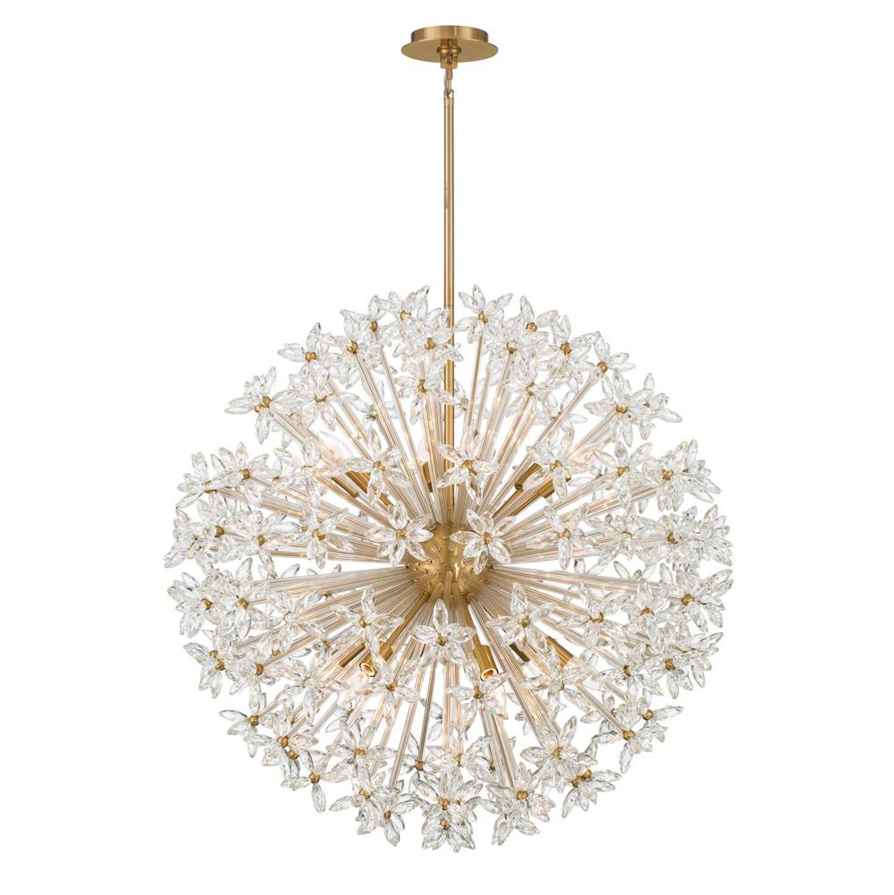 Crystorama ADL-512-AG-CL Aged Brass Adley 34'' Aged Brass Chandelier Image 6