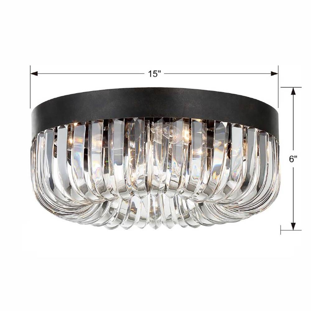 Crystorama ALI-B2005-CZ Charcoal Bronze Alister 5 Light Charcoal Bronze Ceiling Mount Image 2