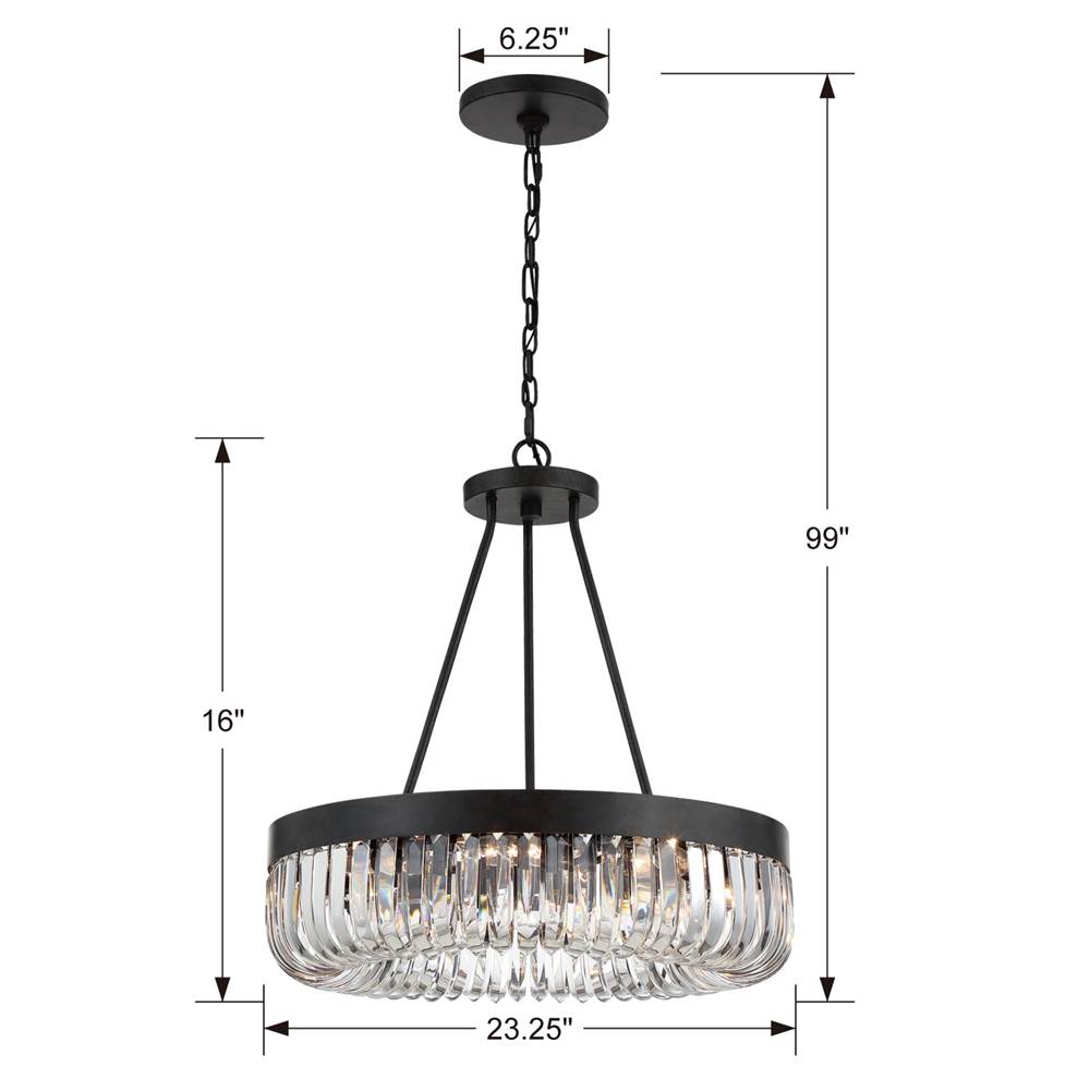 Crystorama Alister 8 Light Charcoal Bronze Chandelier