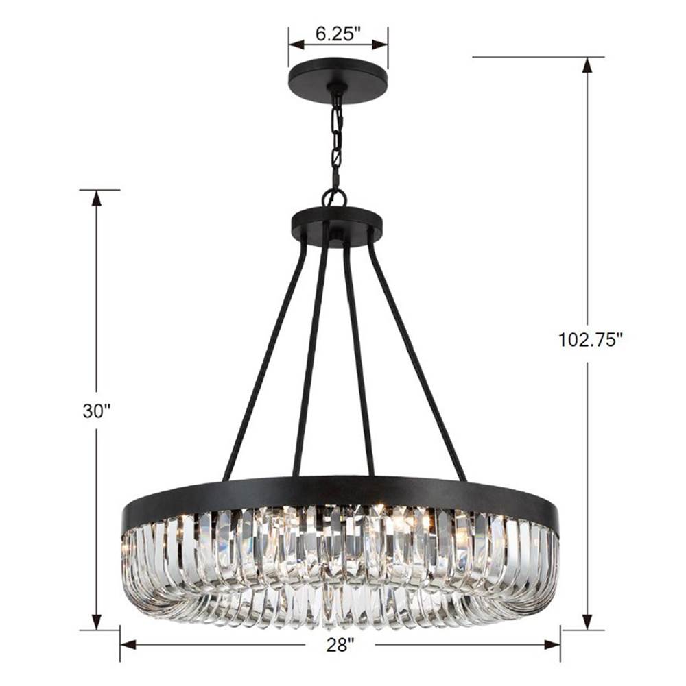 Crystorama ALI-B2010-CZ Charcoal Bronze Alister 10 Light Charcoal Bronze Chandelier Image 2