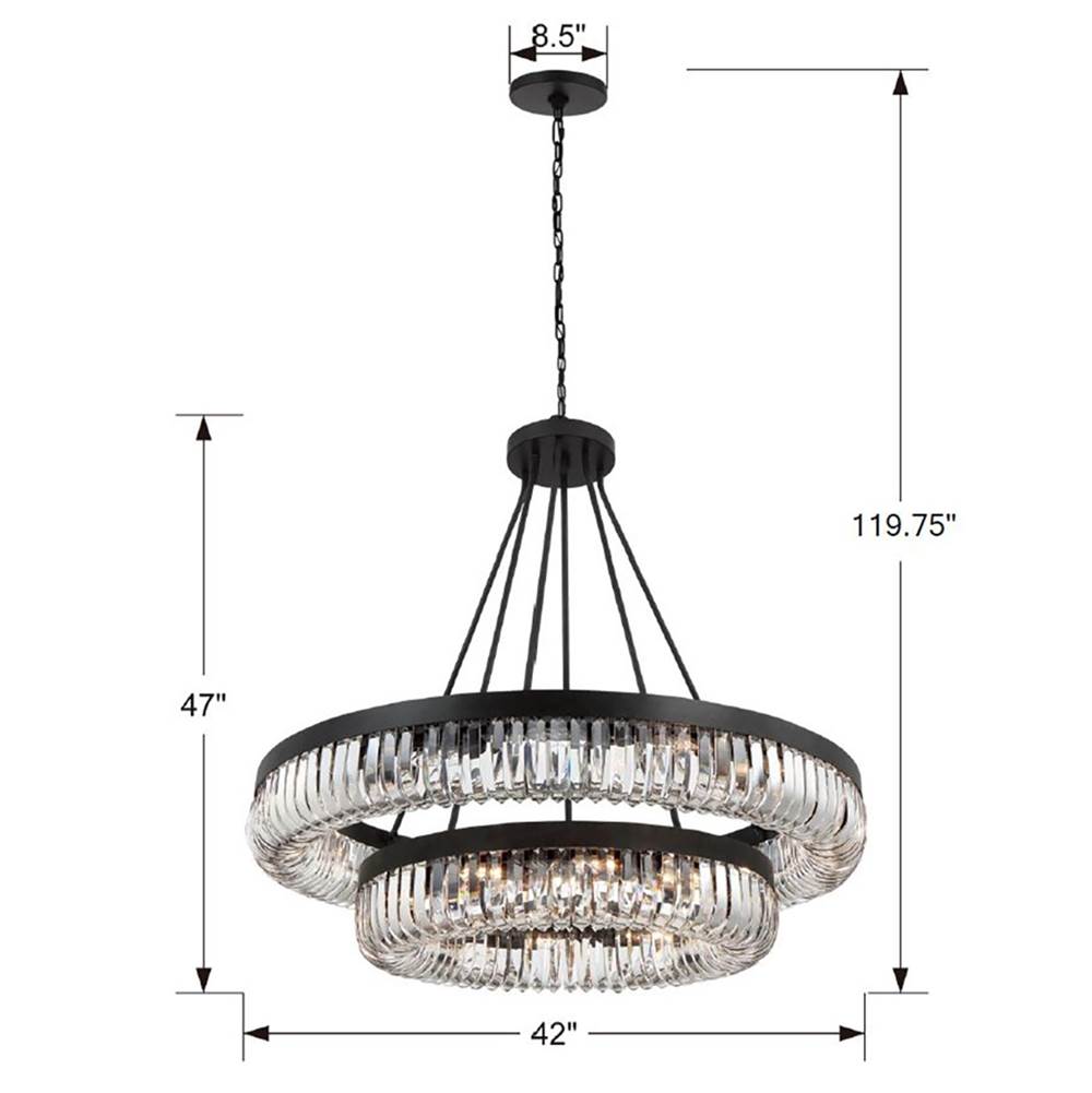 Crystorama ALI-B2026-CZ Charcoal Bronze Alister 26 Light Charcoal Bronze Chandelier Image 2