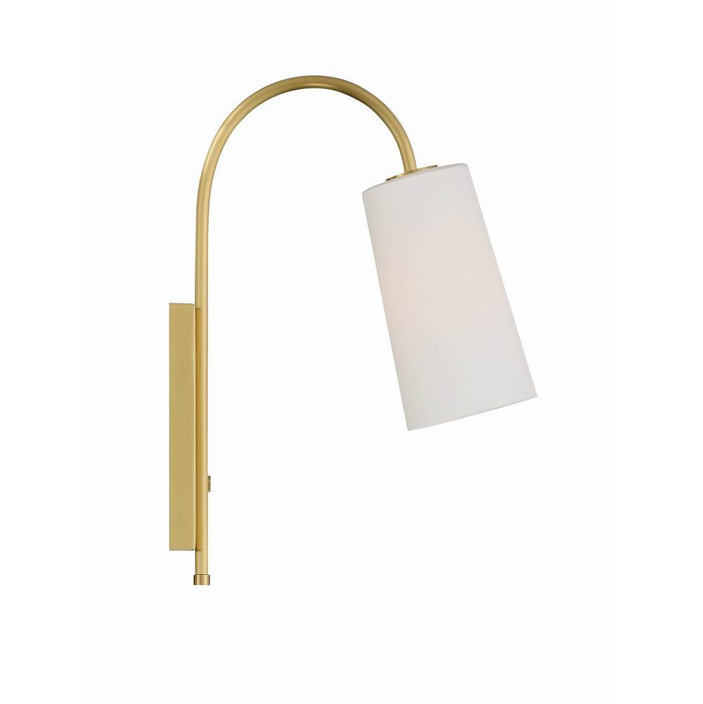 Crystorama Alexa 1 Light Aged Brass Wall Mount