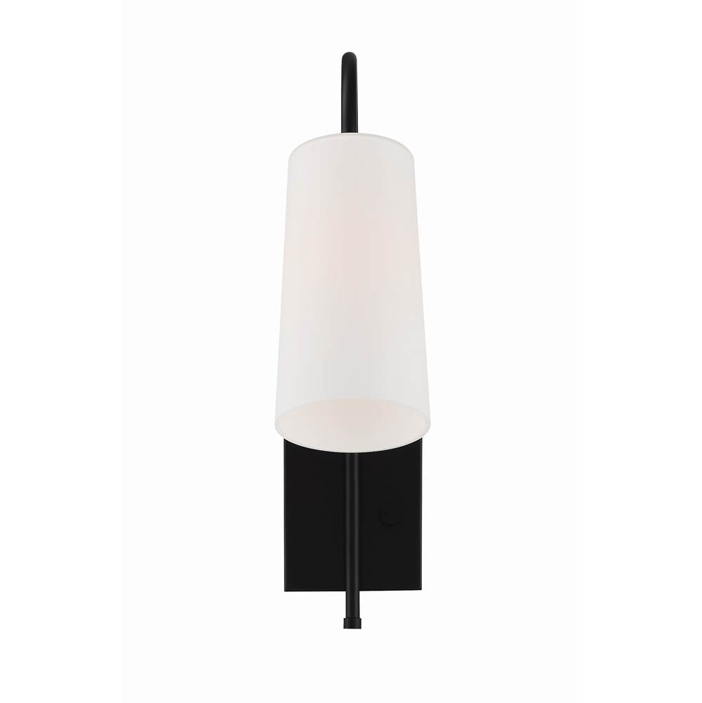 Crystorama ALX-4501-MK Matte Black Alexa 1 Light Matte Black Wall Mount Image 8