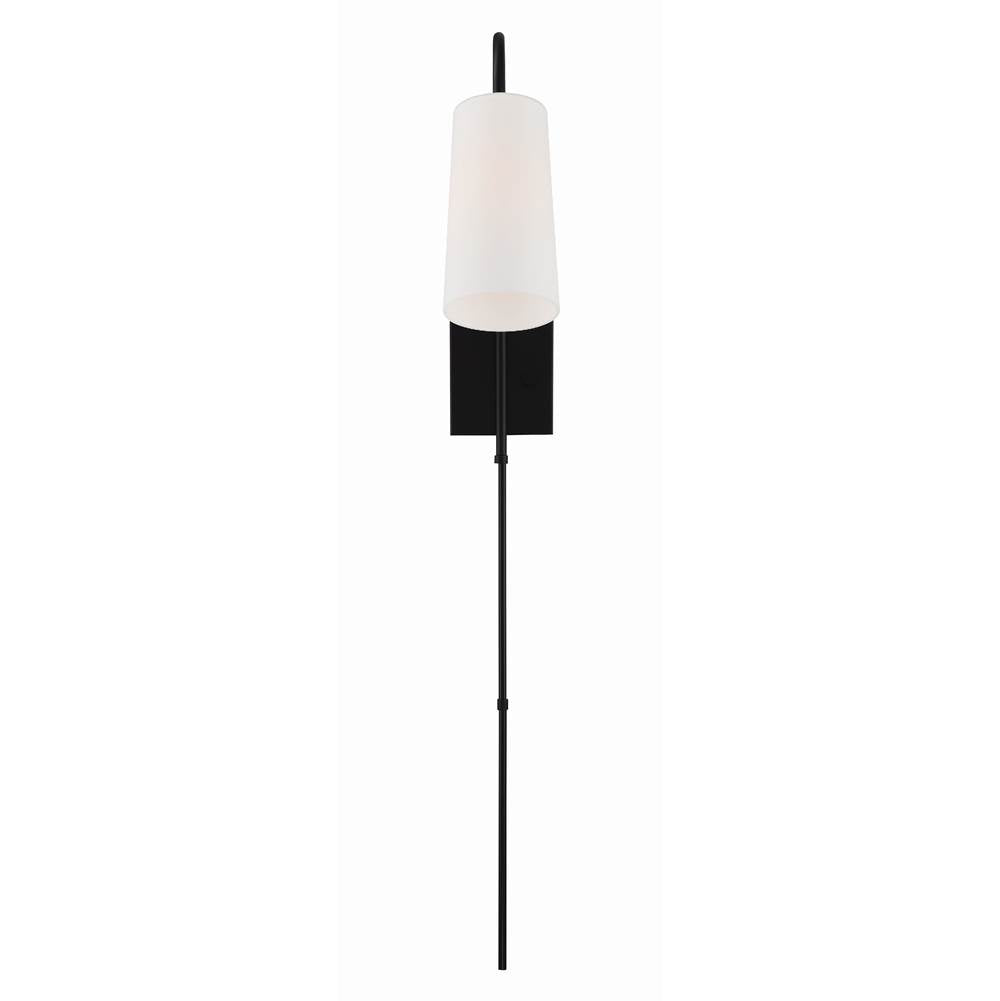Crystorama ALX-4501-MK Matte Black Alexa 1 Light Matte Black Wall Mount Image 5