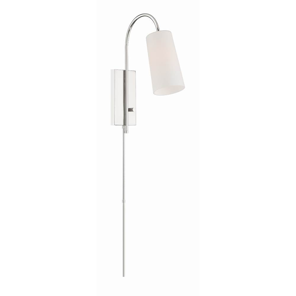 Crystorama ALX-4501-PN Polished Nickel Alexa 1 Light Polished Nickel Wall Mount Image 5