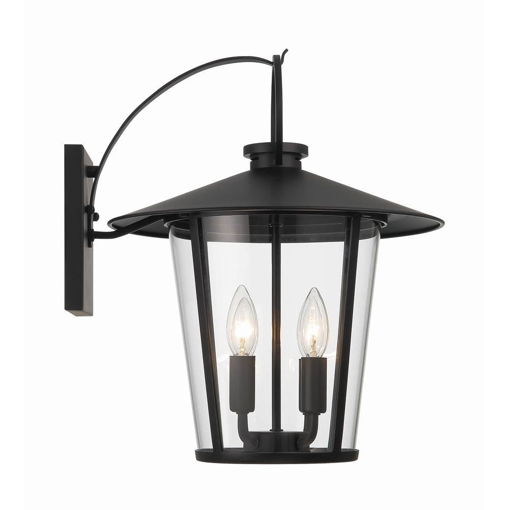 Crystorama AND-9202-CL-MK Matte Black Andover 4 Light Matte Black Outdoor Wall Mount Image 3