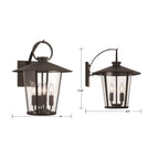 Crystorama AND-9202-CL-MK Matte Black Andover 4 Light Matte Black Outdoor Wall Mount Image 2