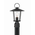 Crystorama AND-9207-CL-MK Matte Black Andover 1 Light Matte Black Outdoor Lantern Post Image 1