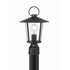 Crystorama AND-9207-CL-MK Matte Black Andover 1 Light Matte Black Outdoor Lantern Post Image 1