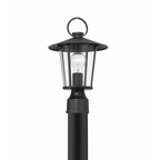 Crystorama Andover 1 Light Matte Black Outdoor Lantern Post