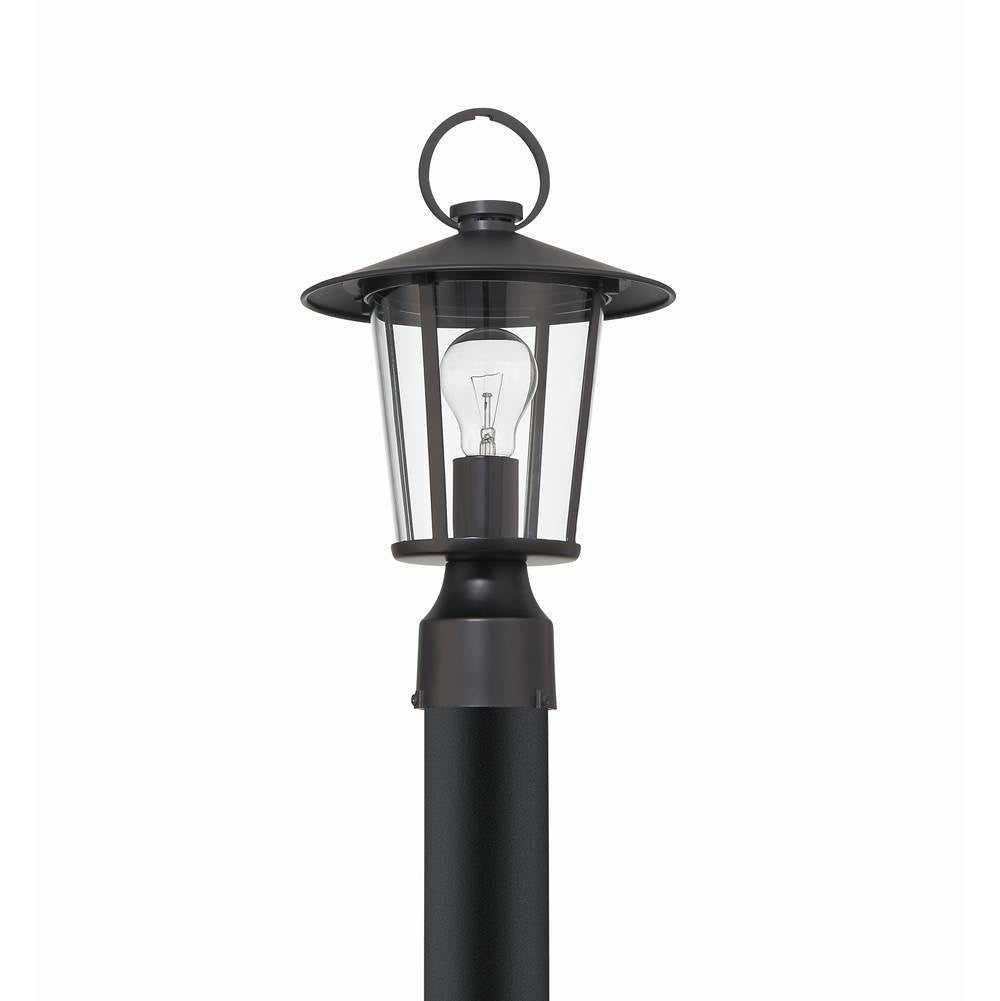 Crystorama AND-9207-CL-MK Matte Black Andover 1 Light Matte Black Outdoor Lantern Post Image 4