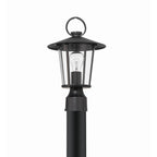 Crystorama AND-9207-CL-MK Matte Black Andover 1 Light Matte Black Outdoor Lantern Post Image 4