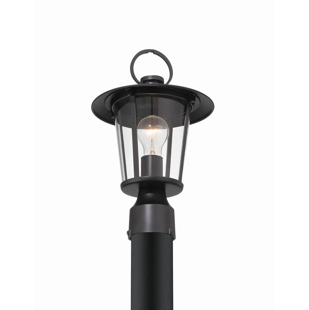 Crystorama AND-9207-CL-MK Matte Black Andover 1 Light Matte Black Outdoor Lantern Post Image 3