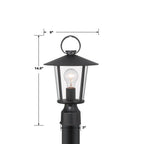 Crystorama AND-9207-CL-MK Matte Black Andover 1 Light Matte Black Outdoor Lantern Post Image 2