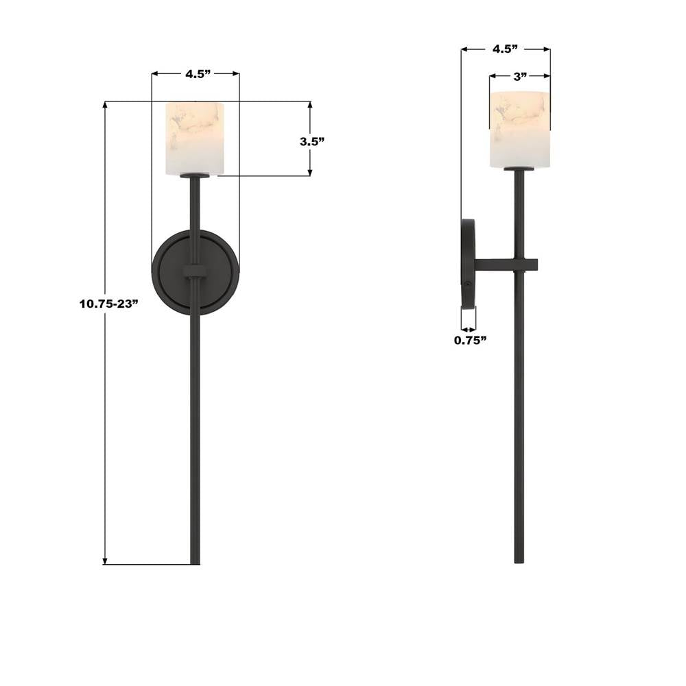 Crystorama ARA-10261-MK-ST Matte Black Aragon 4.5'' Led Matte Black Sconce Image 2