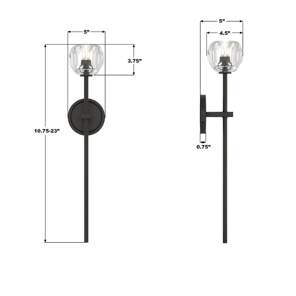 Crystorama ARA-10261-MK Matte Black Aragon 4.5'' Led Matte Black Sconce Image 2