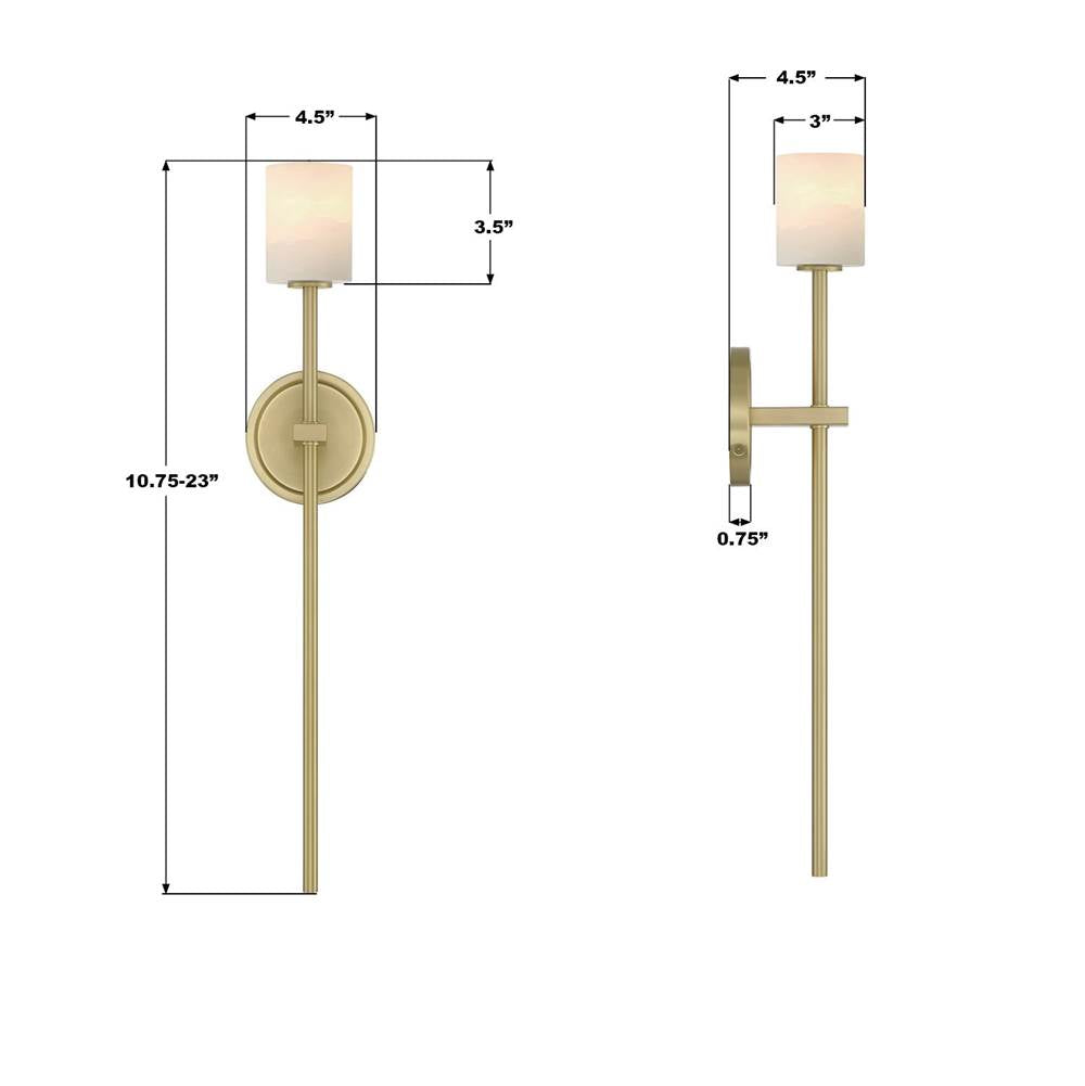 Crystorama ARA-10261-SB-ST Soft Brass Aragon 4.5'' Led Soft Brass Sconce Image 3