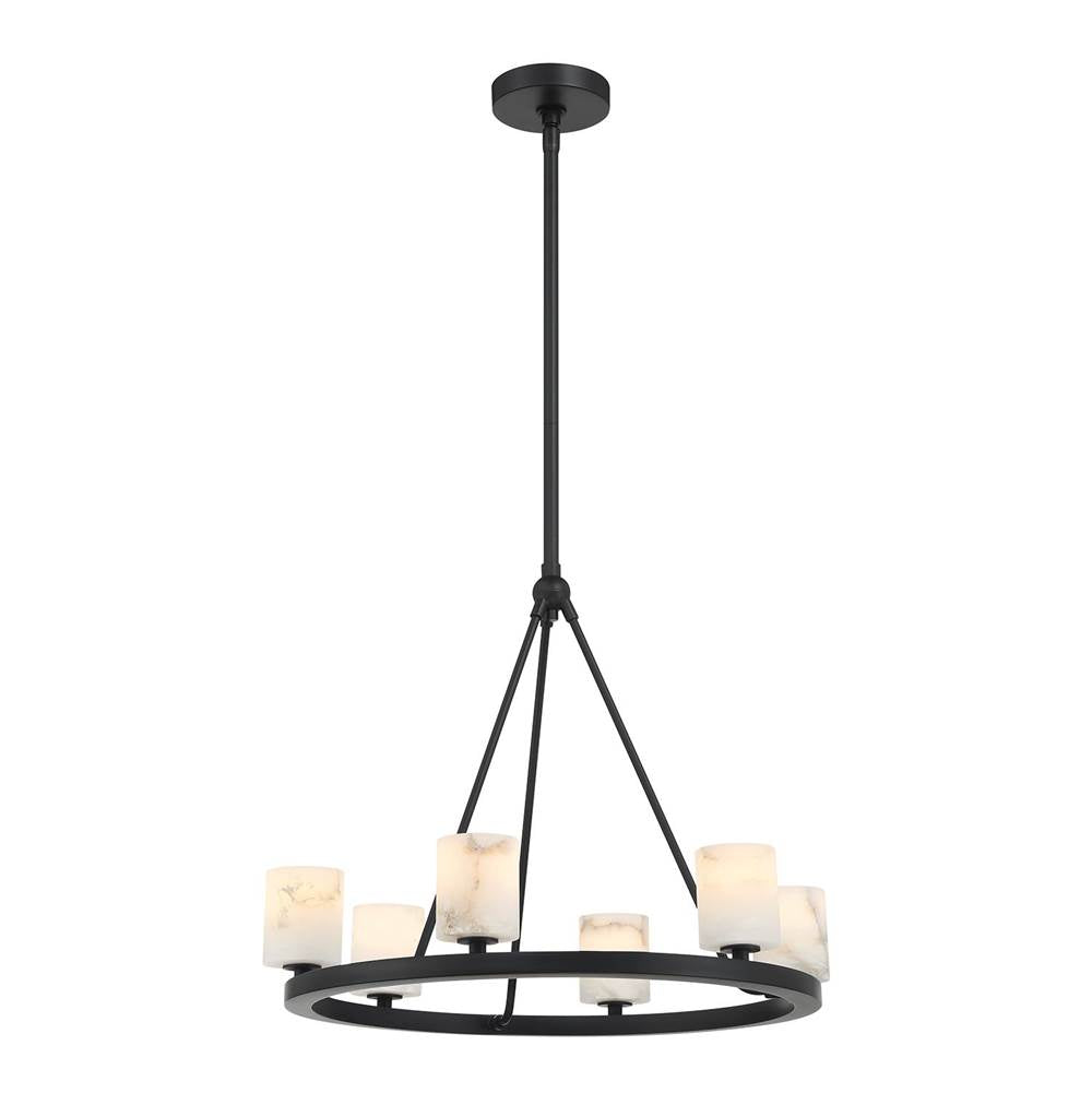 Crystorama ARA-10264-MK-ST Matte Black Aragon 6 Light Matte Black Chandelier Image 1
