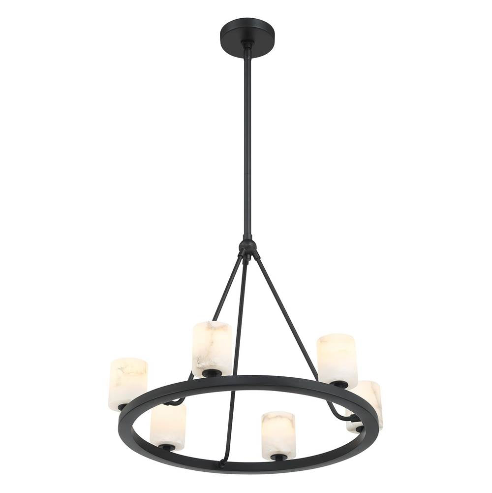 Crystorama ARA-10264-MK-ST Matte Black Aragon 6 Light Matte Black Chandelier Image 6