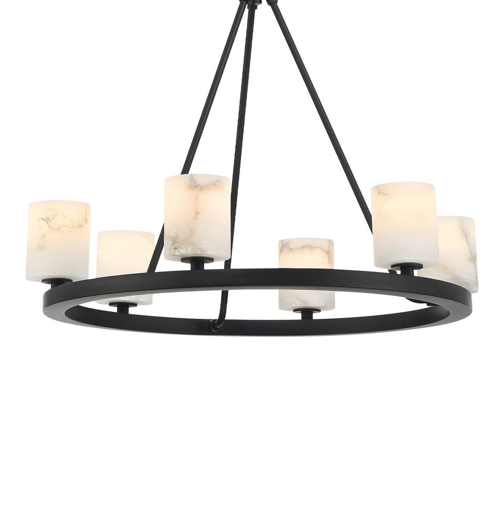 Crystorama ARA-10264-MK-ST Matte Black Aragon 6 Light Matte Black Chandelier Image 5
