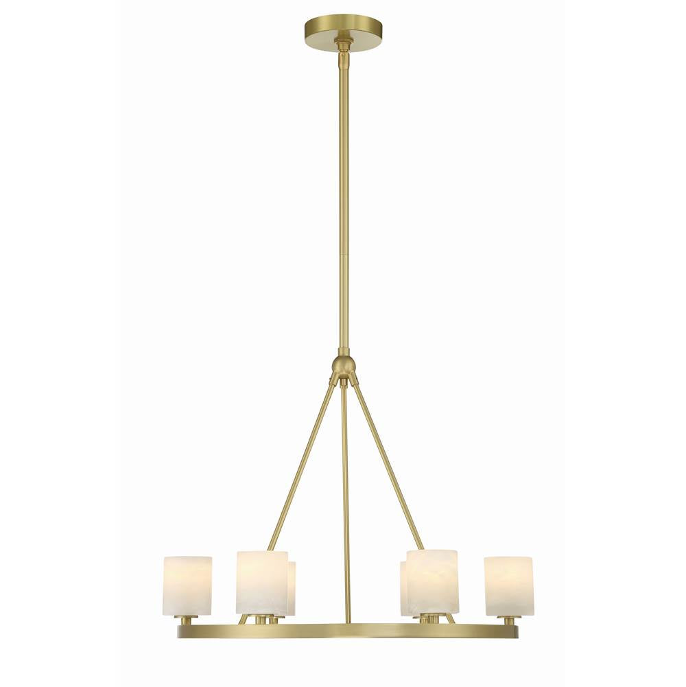 Crystorama ARA-10264-SB-ST Soft Brass Aragon 6 Light Soft Brass Chandelier Image 3