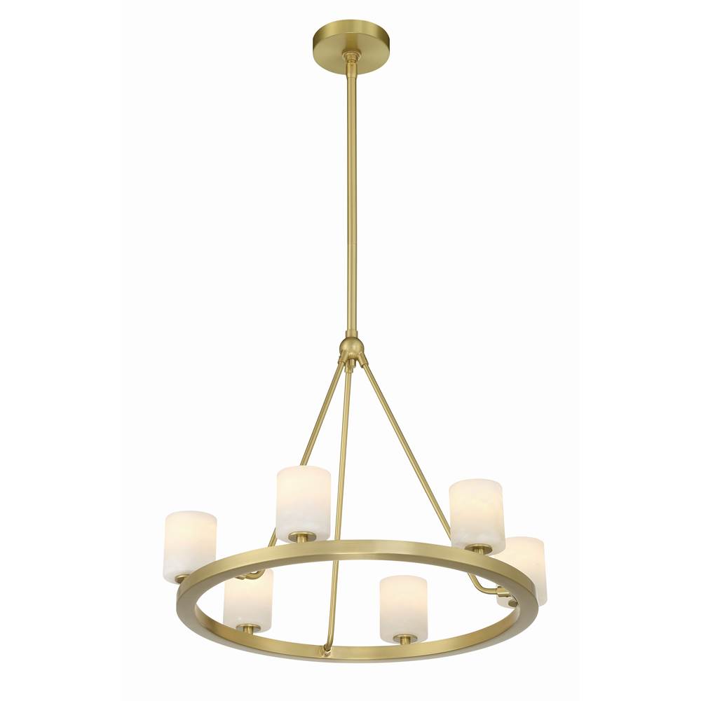Crystorama ARA-10264-SB-ST Soft Brass Aragon 6 Light Soft Brass Chandelier Image 2