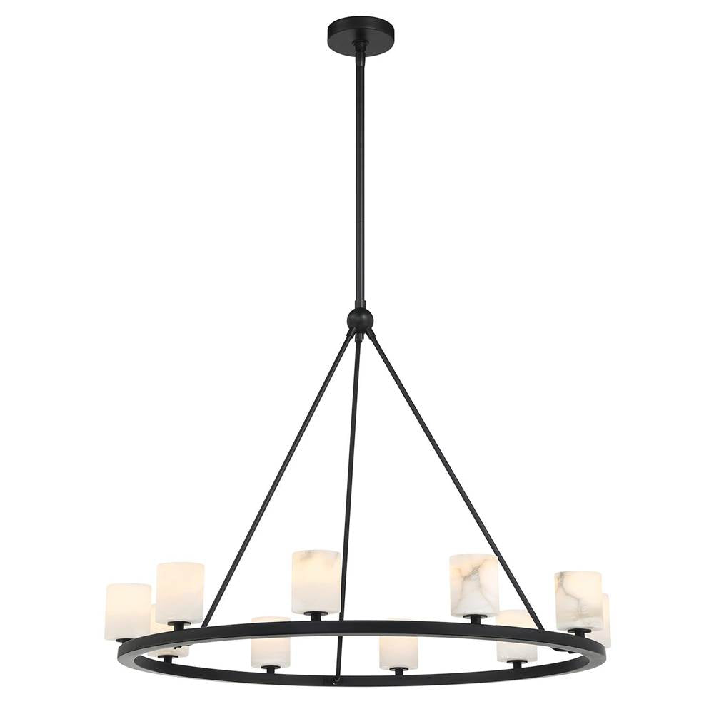 Crystorama ARA-10265-MK-ST Matte Black Aragon 10 Light Matte Black Chandelier Image 1