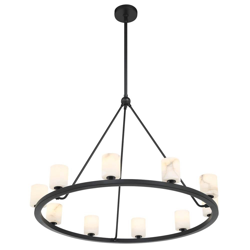 Crystorama ARA-10265-MK-ST Matte Black Aragon 10 Light Matte Black Chandelier Image 6