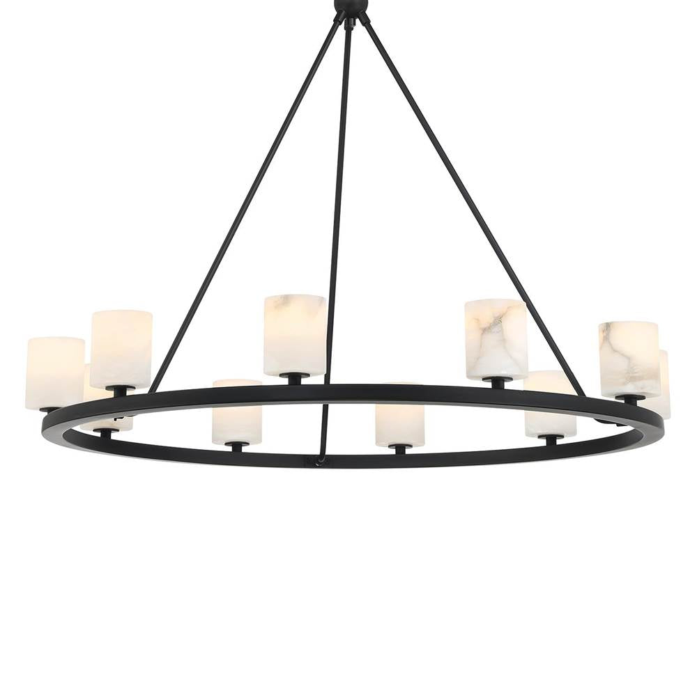Crystorama ARA-10265-MK-ST Matte Black Aragon 10 Light Matte Black Chandelier Image 5