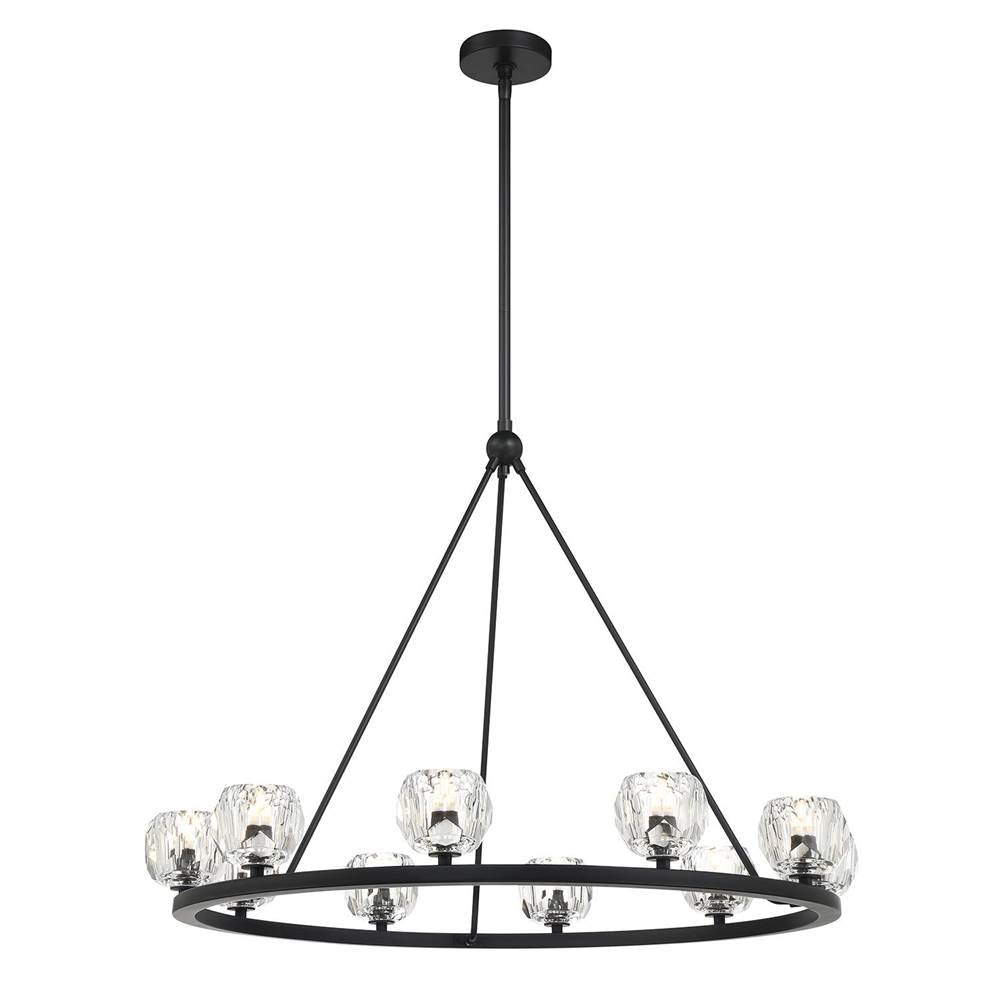 Crystorama ARA-10265-MK Matte Black Aragon 10 Light Matte Black Chandelier Image 1