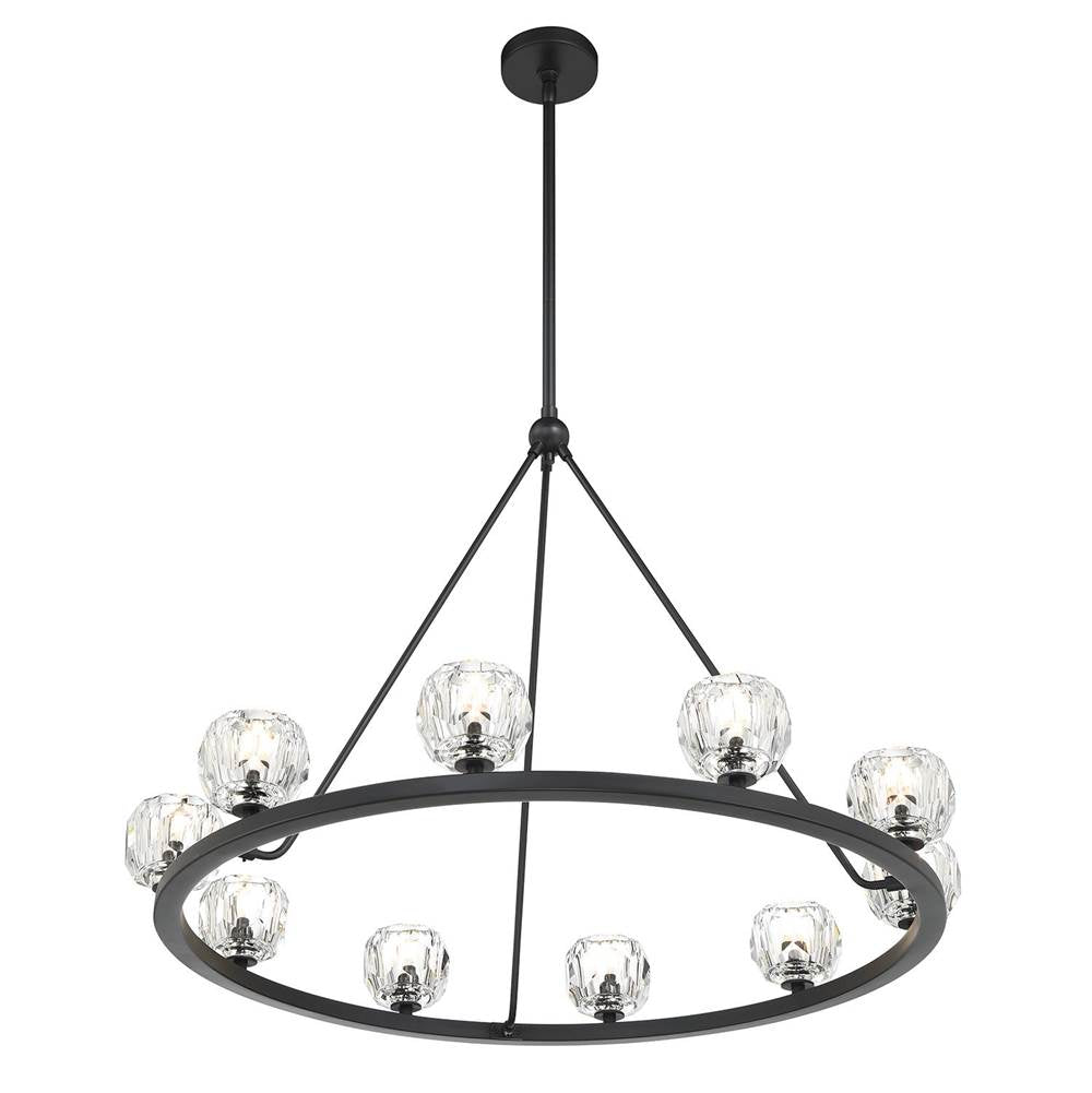 Crystorama ARA-10265-MK Matte Black Aragon 10 Light Matte Black Chandelier Image 8