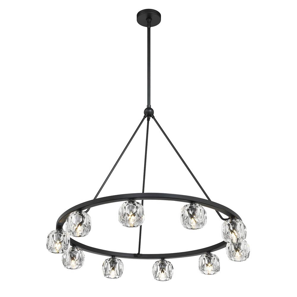 Crystorama ARA-10265-MK Matte Black Aragon 10 Light Matte Black Chandelier Image 6