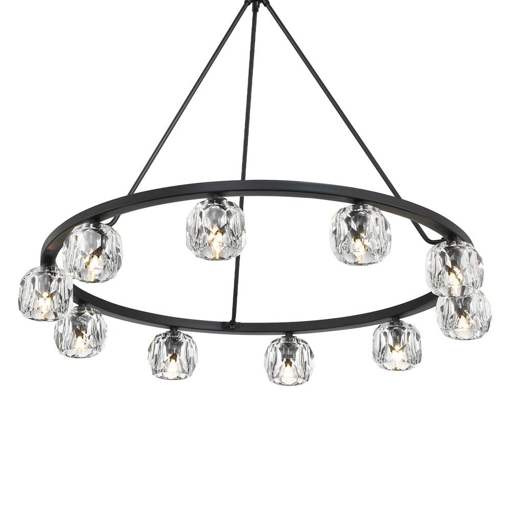Crystorama ARA-10265-MK Matte Black Aragon 10 Light Matte Black Chandelier Image 4
