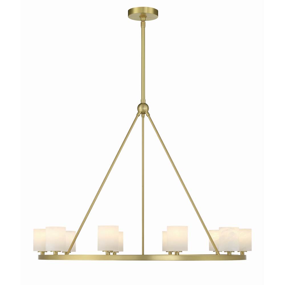 Crystorama ARA-10265-SB-ST Soft Brass Aragon 10 Light Soft Brass Chandelier Image 3