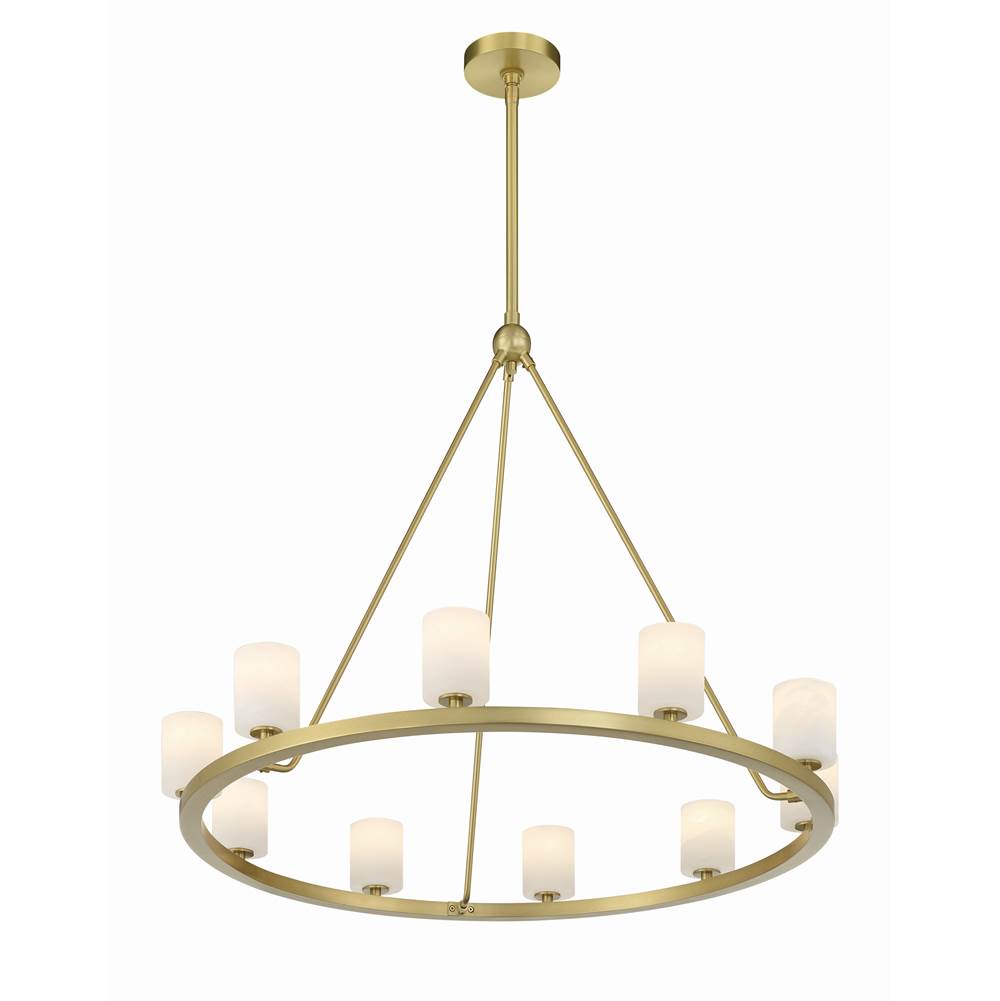 Crystorama ARA-10265-SB-ST Soft Brass Aragon 10 Light Soft Brass Chandelier Image 2