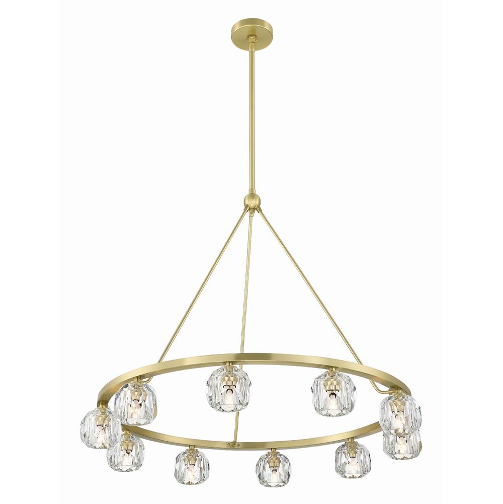 Crystorama ARA-10265-SB Soft Brass Aragon 10 Light Soft Brass Chandelier Image 7