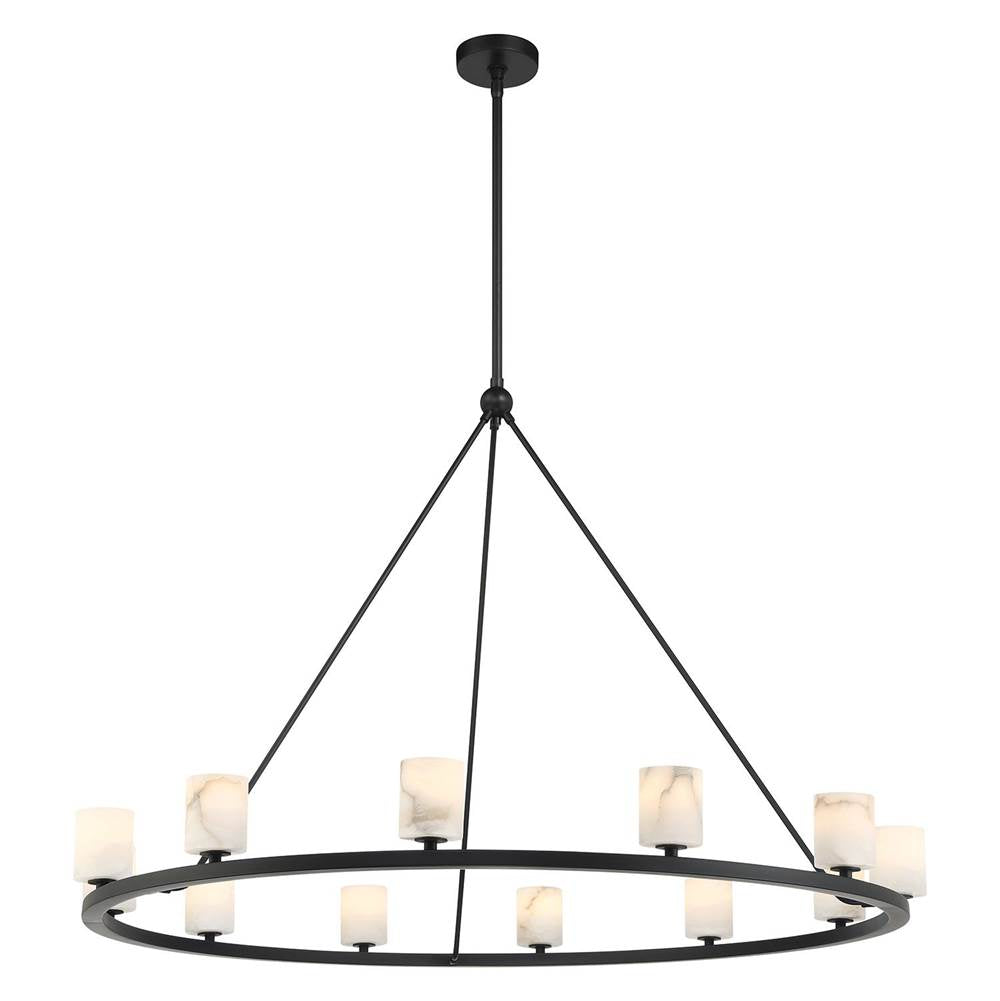 Crystorama ARA-10266-MK-ST Matte Black Aragon 12 Light Matte Black Chandelier Image 1