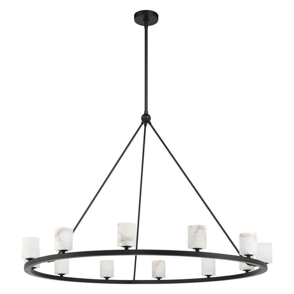Crystorama Aragon 12 Light Matte Black Chandelier