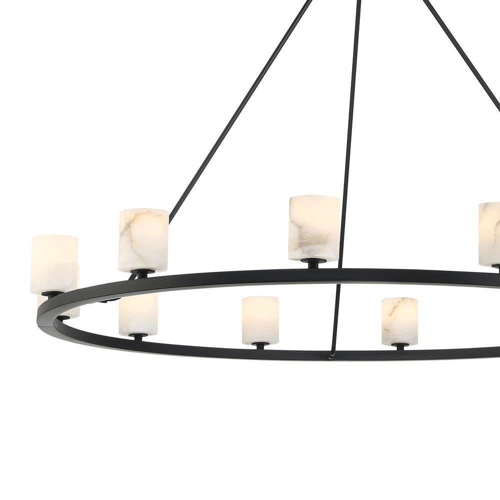 Crystorama ARA-10266-MK-ST Matte Black Aragon 12 Light Matte Black Chandelier Image 5