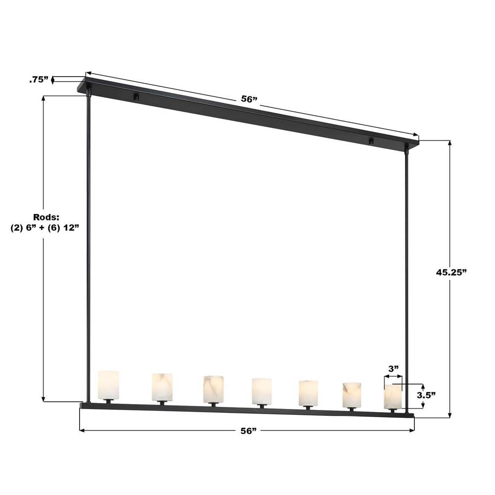 Crystorama ARA-10267-MK-ST Matte Black Aragon 7 Light Matte Black Chandelier Image 3