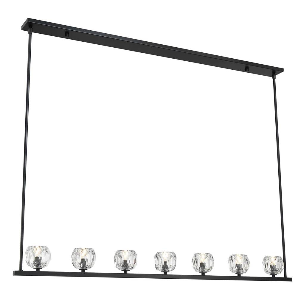 Crystorama ARA-10267-MK Matte Black Aragon 7 Light Matte Black Chandelier Image 1