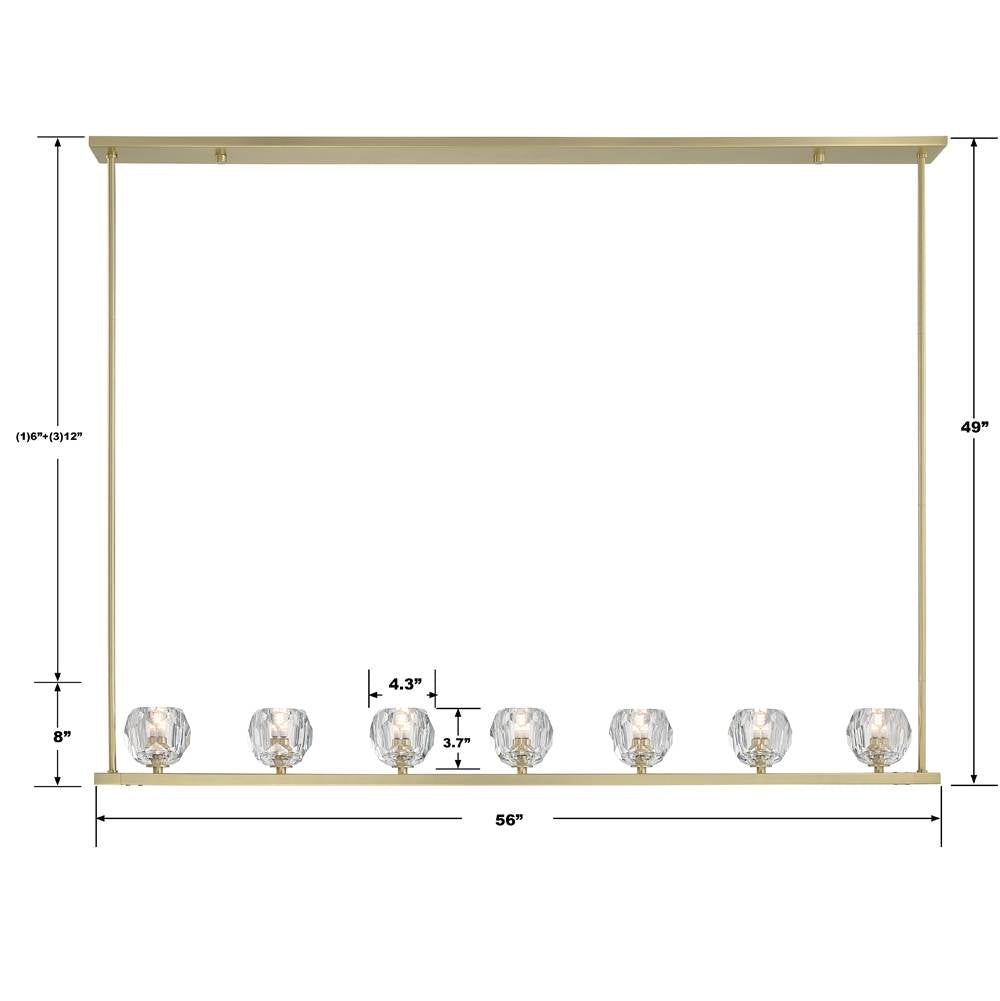 Crystorama ARA-10267-SB Soft Brass Aragon 7 Light Soft Brass Chandelier Image 2