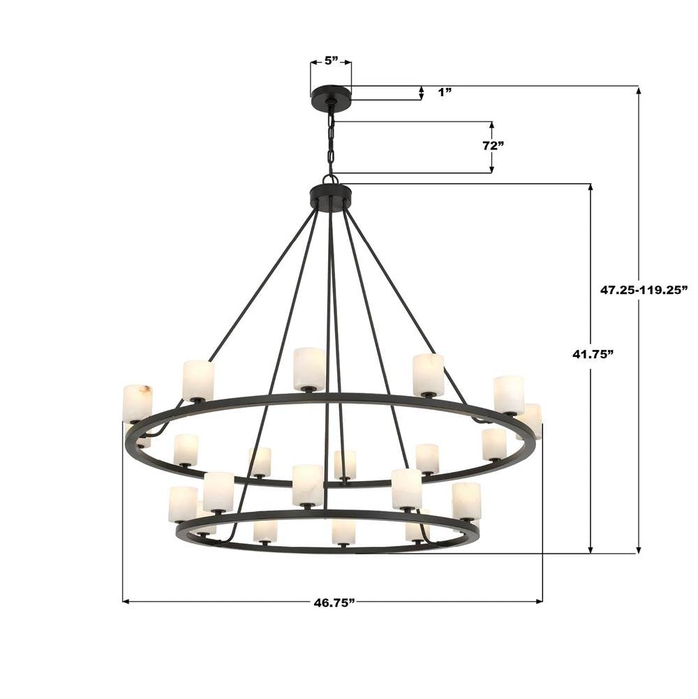 Crystorama ARA-10268-MK-ST Matte Black Aragon 46.75'' Led Matte Black Chandelier Image 2